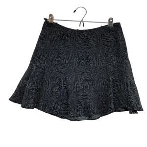 Zara Black & White Polka Dot Flared Mini Skirt Womens S Coquette Girly Twee